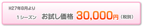H21年9月20日より　お試し価格　21,000円(税込)
